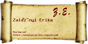 Zalányi Erika névjegykártya